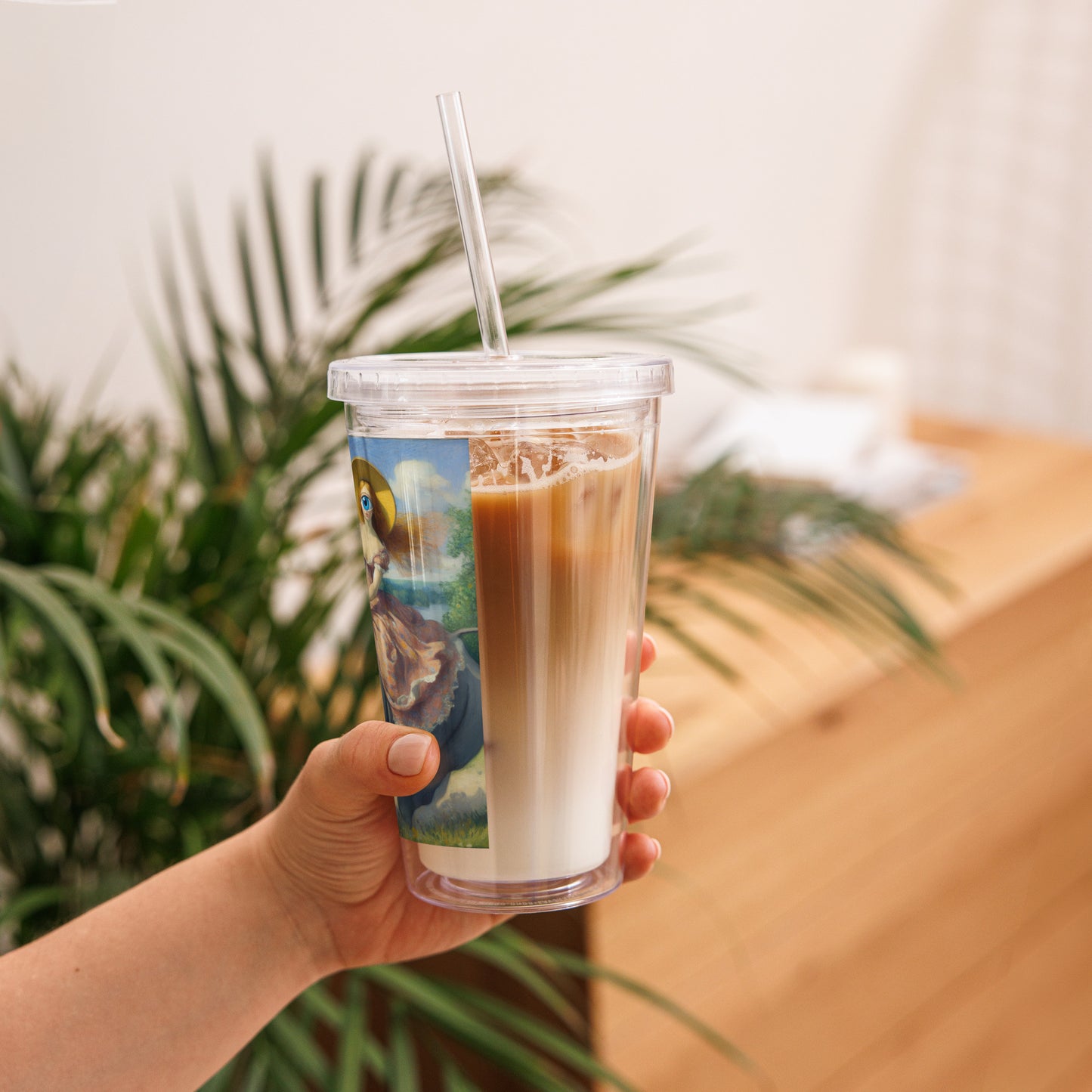 Clear plastic tumbler