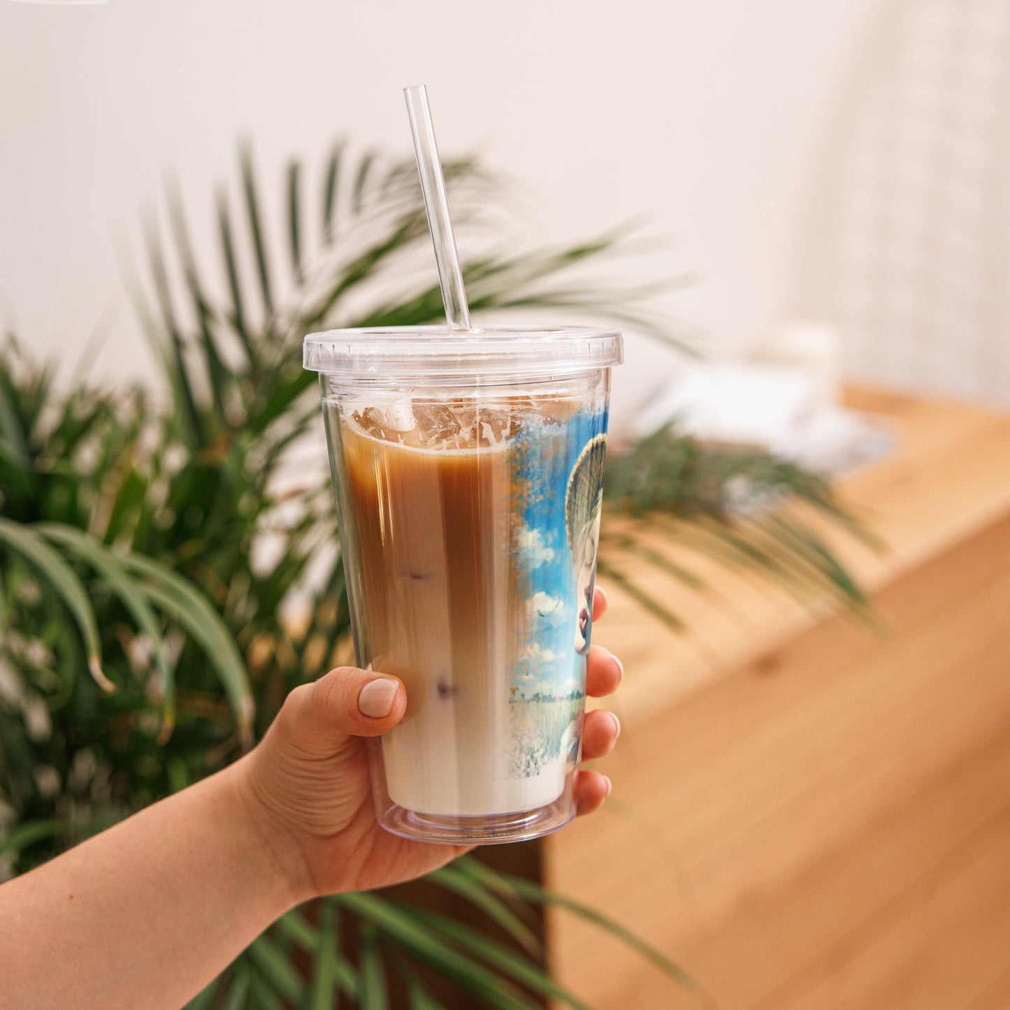 Clear plastic tumbler