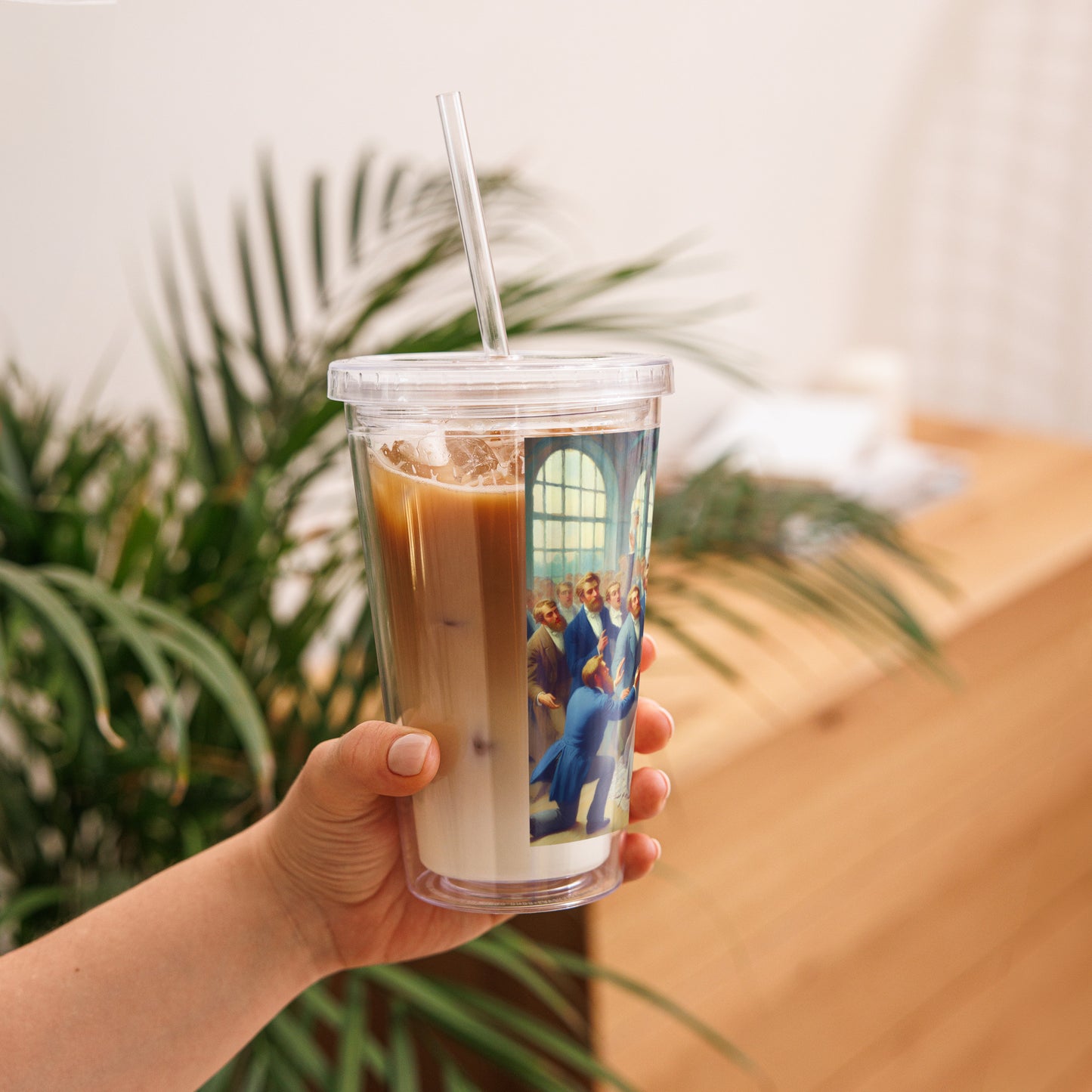 Clear plastic tumbler