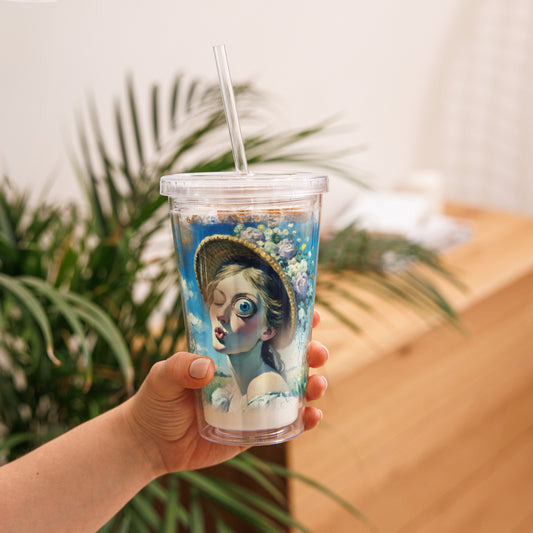 Clear plastic tumbler