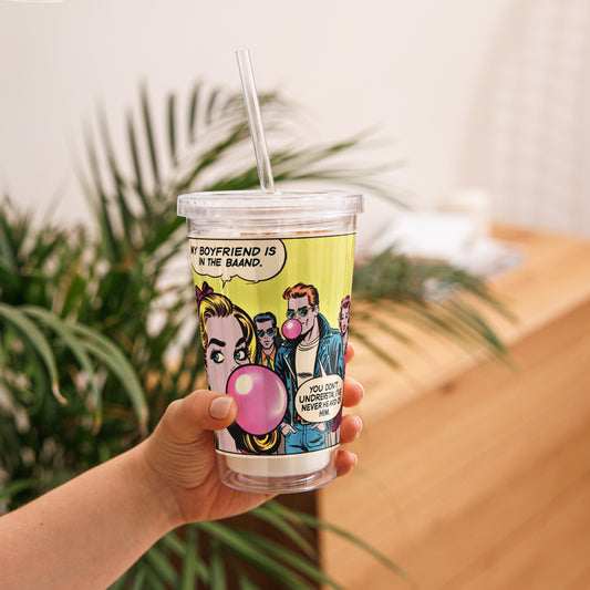 Clear plastic tumbler