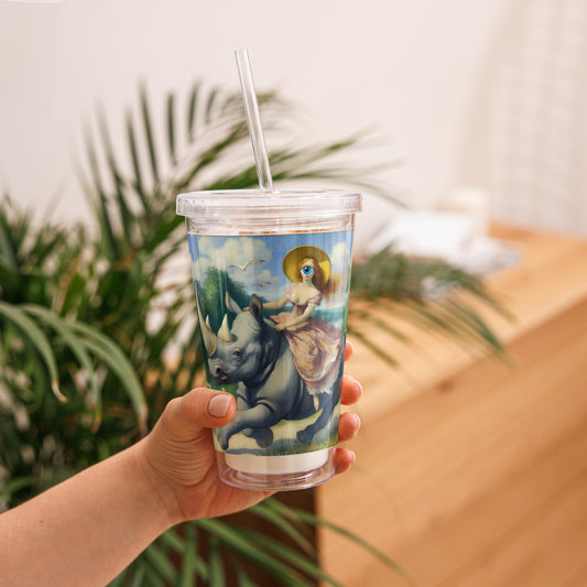 Clear plastic tumbler