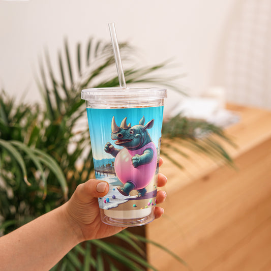 Clear plastic tumbler