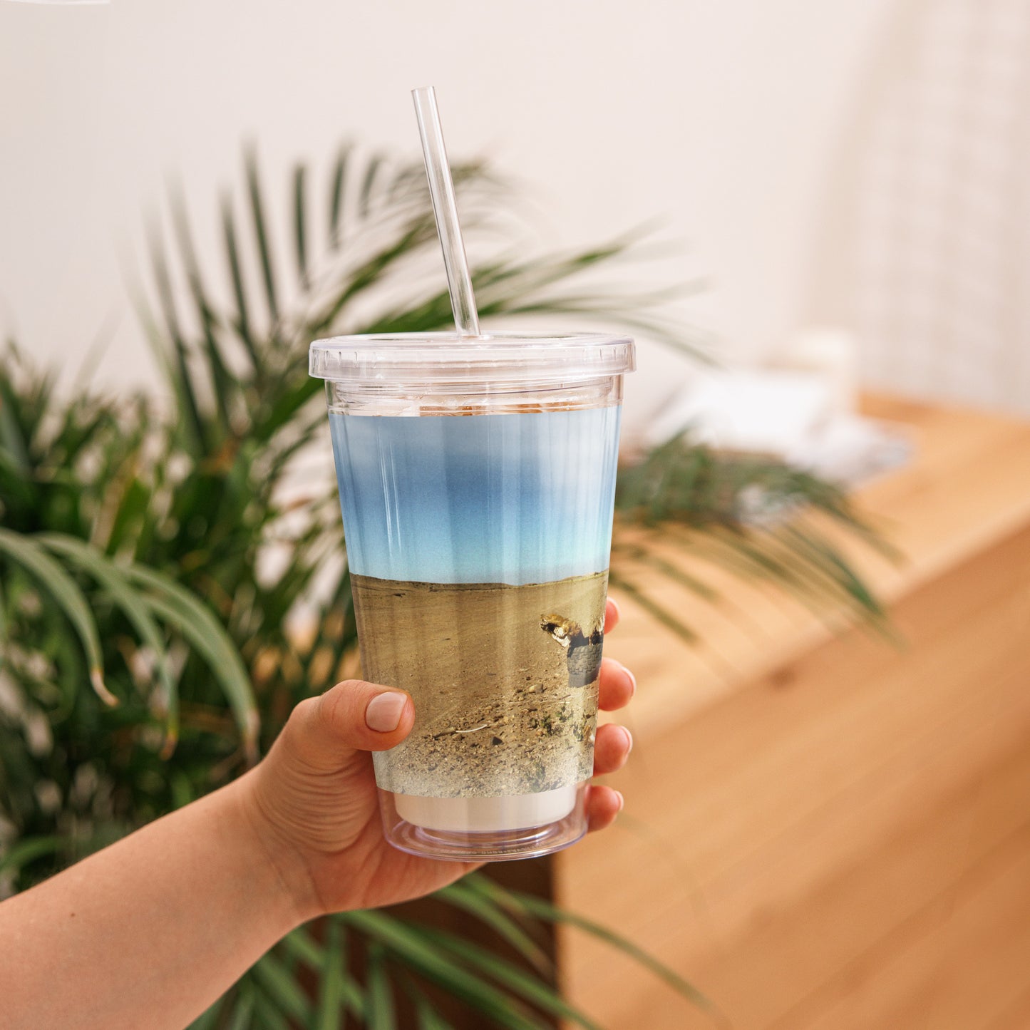 Clear plastic tumbler