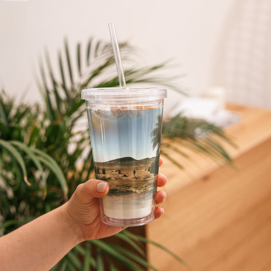 Clear plastic tumbler