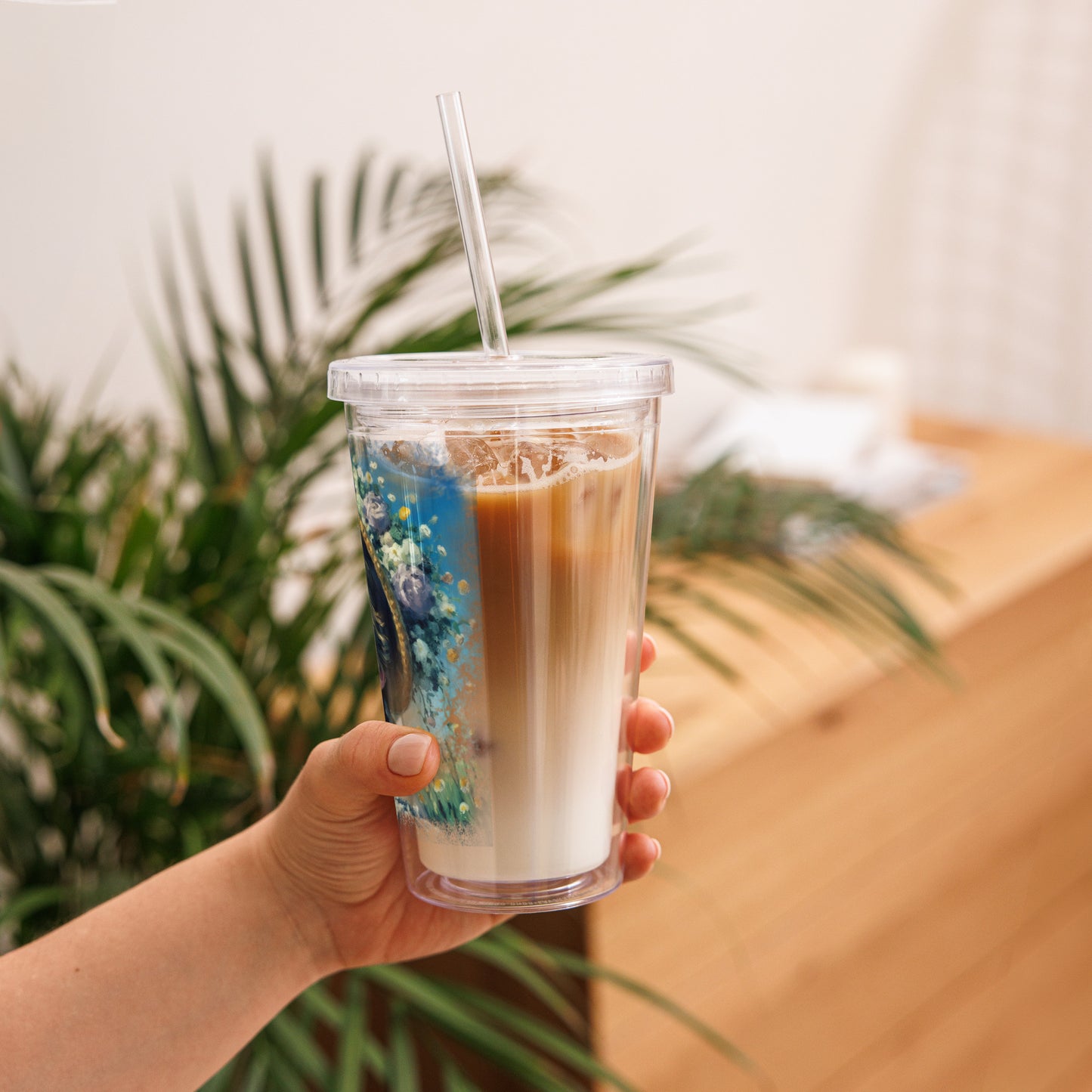 Clear plastic tumbler