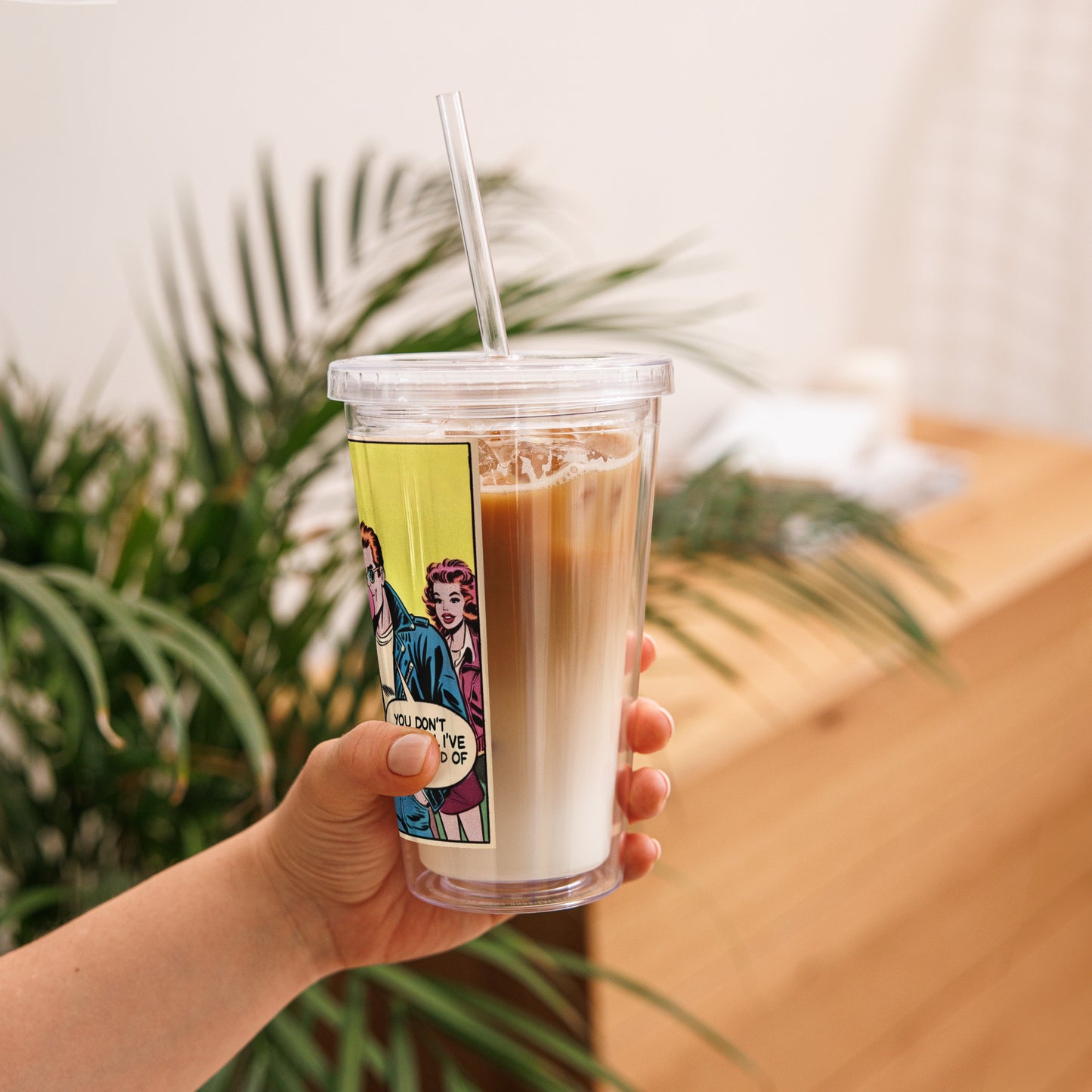 Clear plastic tumbler