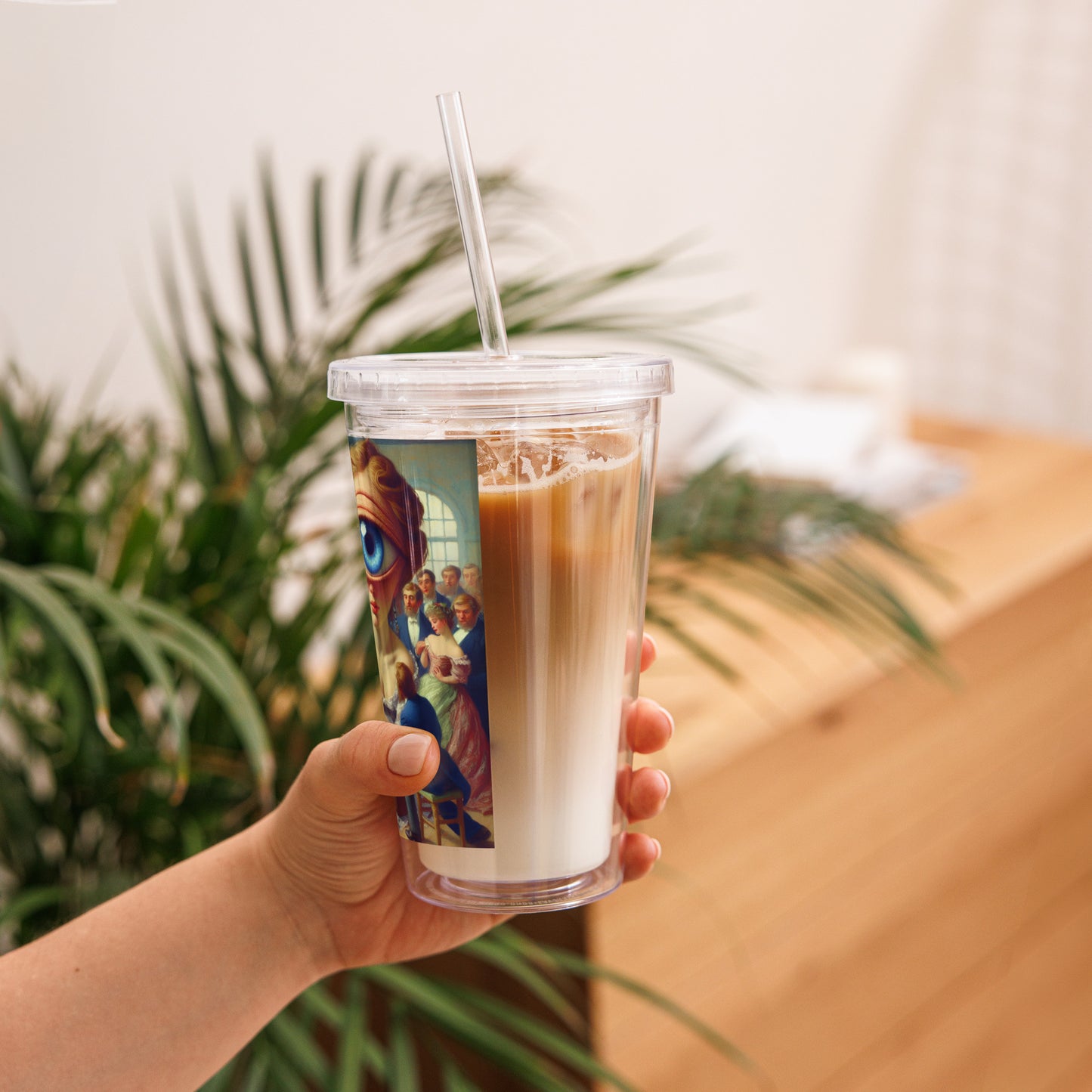 Clear plastic tumbler