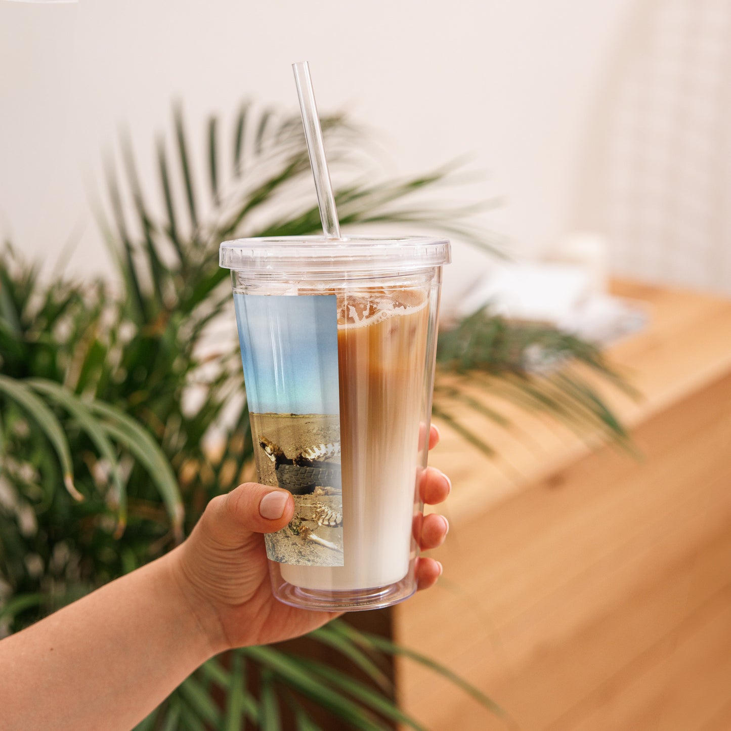 Clear plastic tumbler