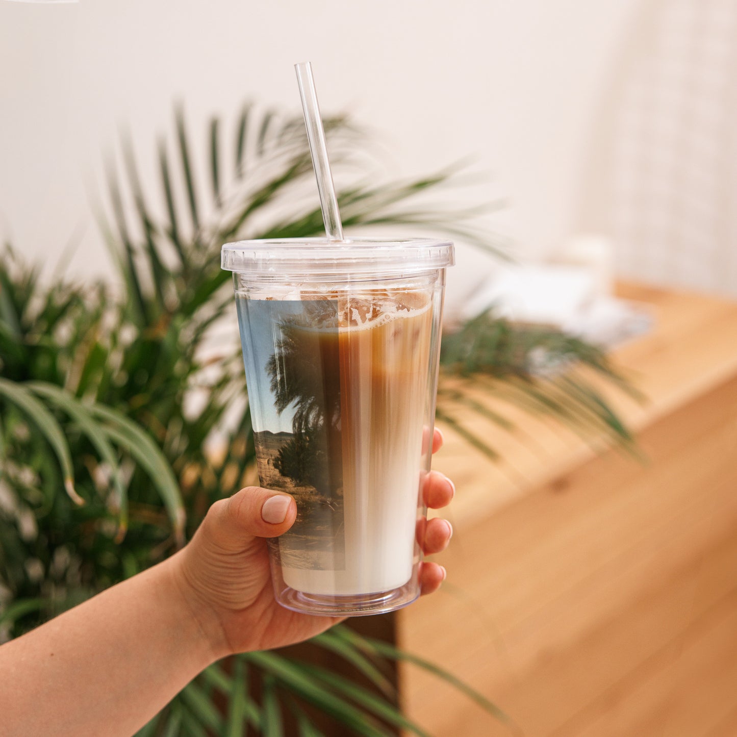 Clear plastic tumbler