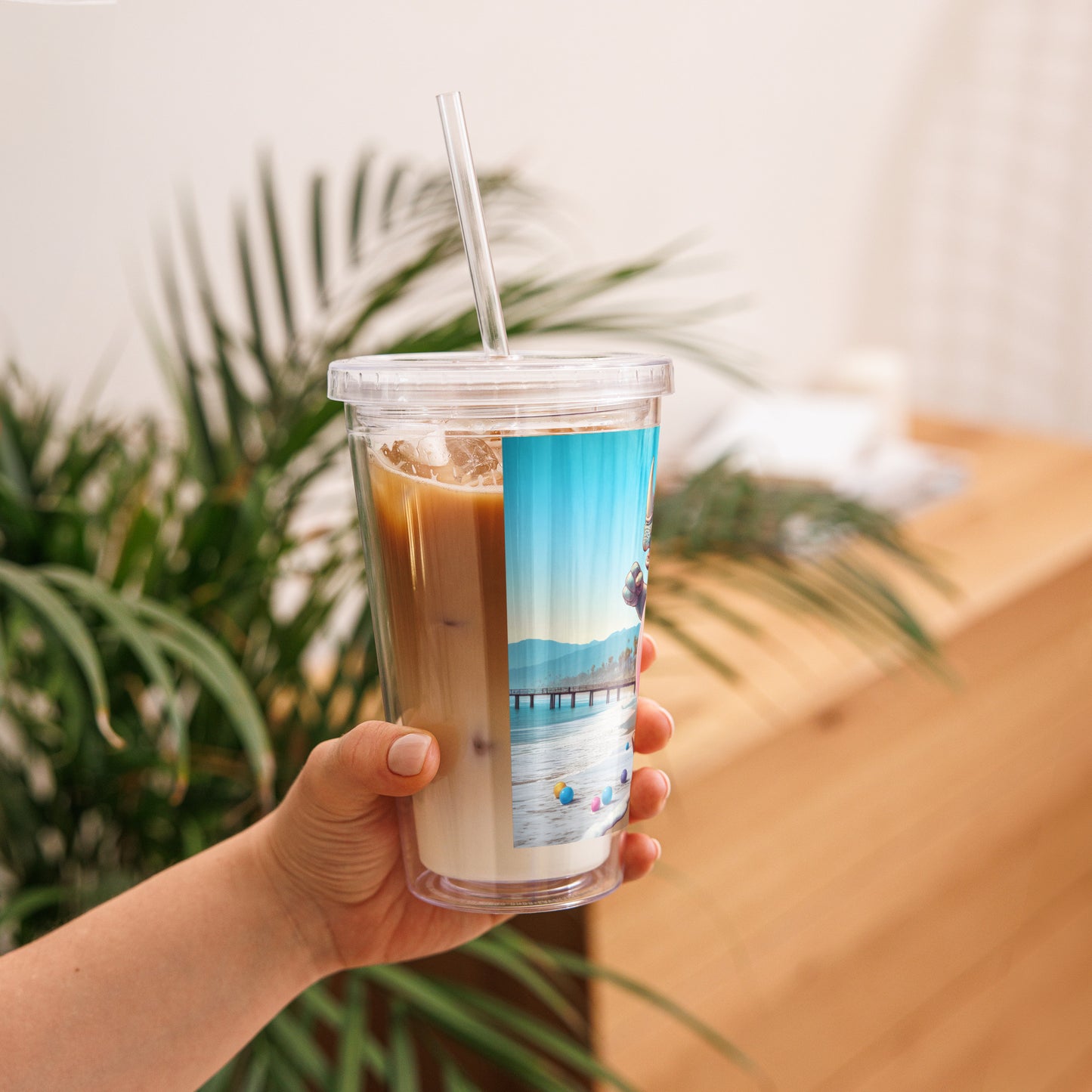 Clear plastic tumbler