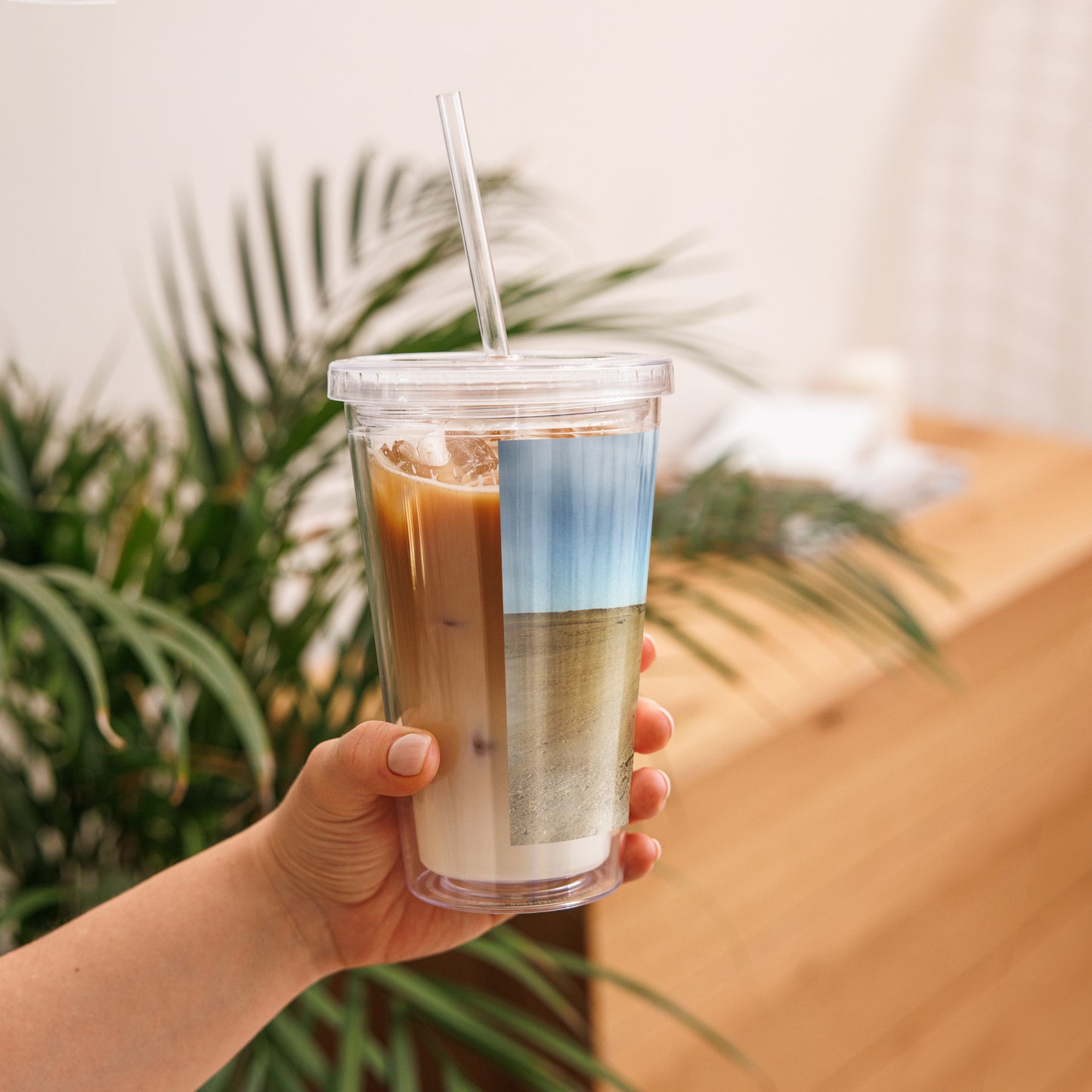 Clear plastic tumbler