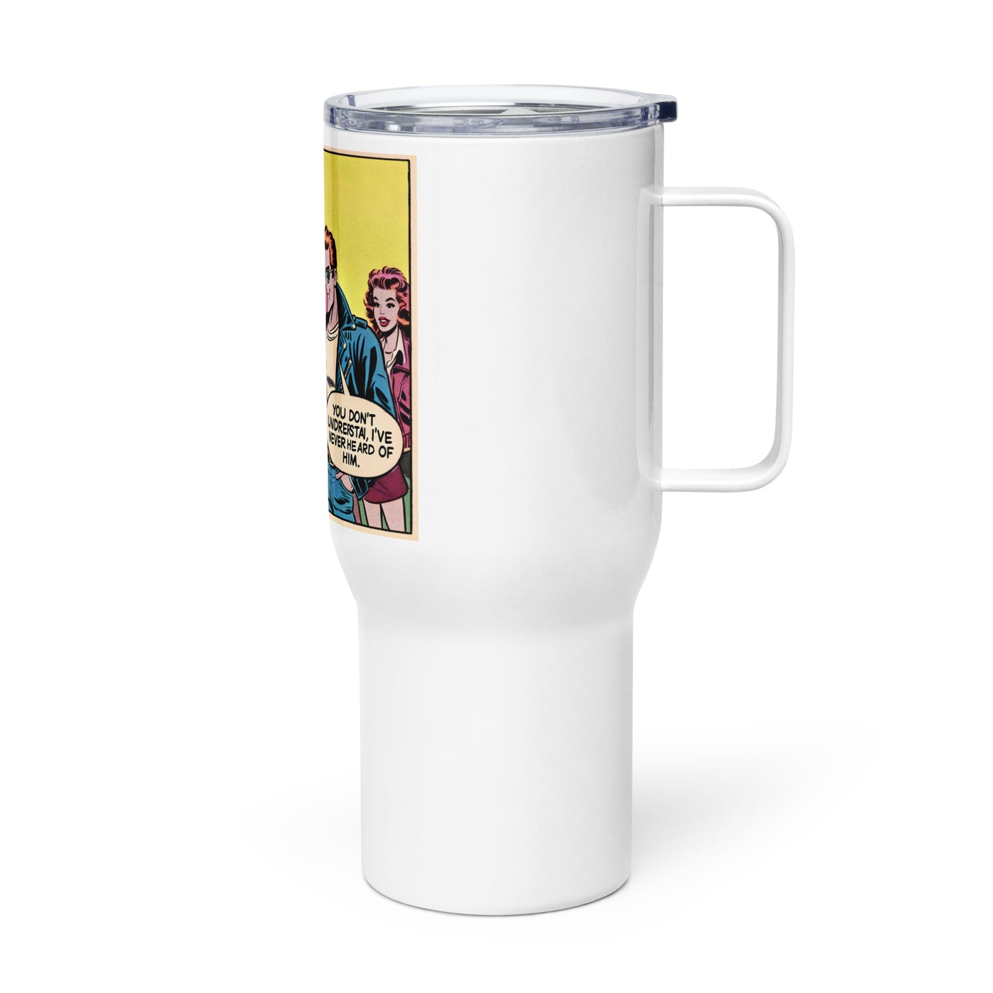 Travel mug with a handle