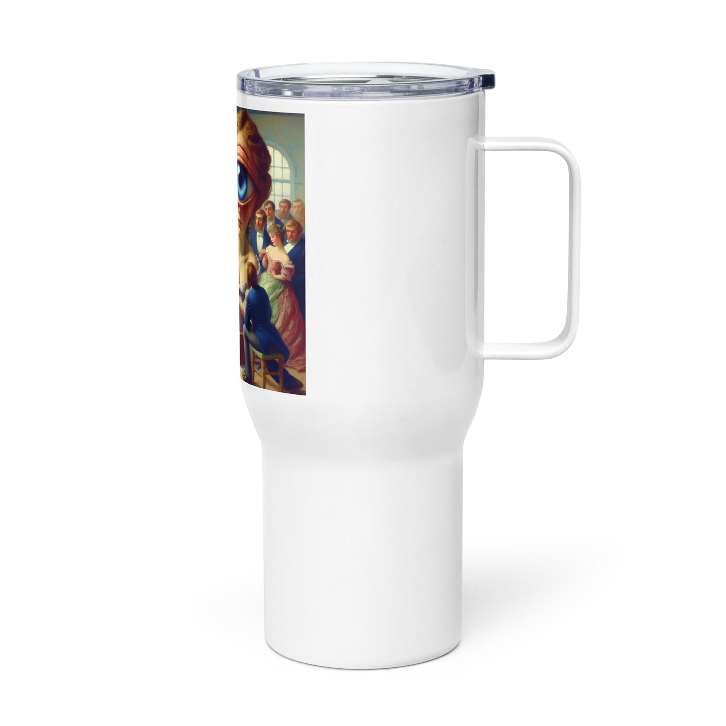 Travel mug with a handle