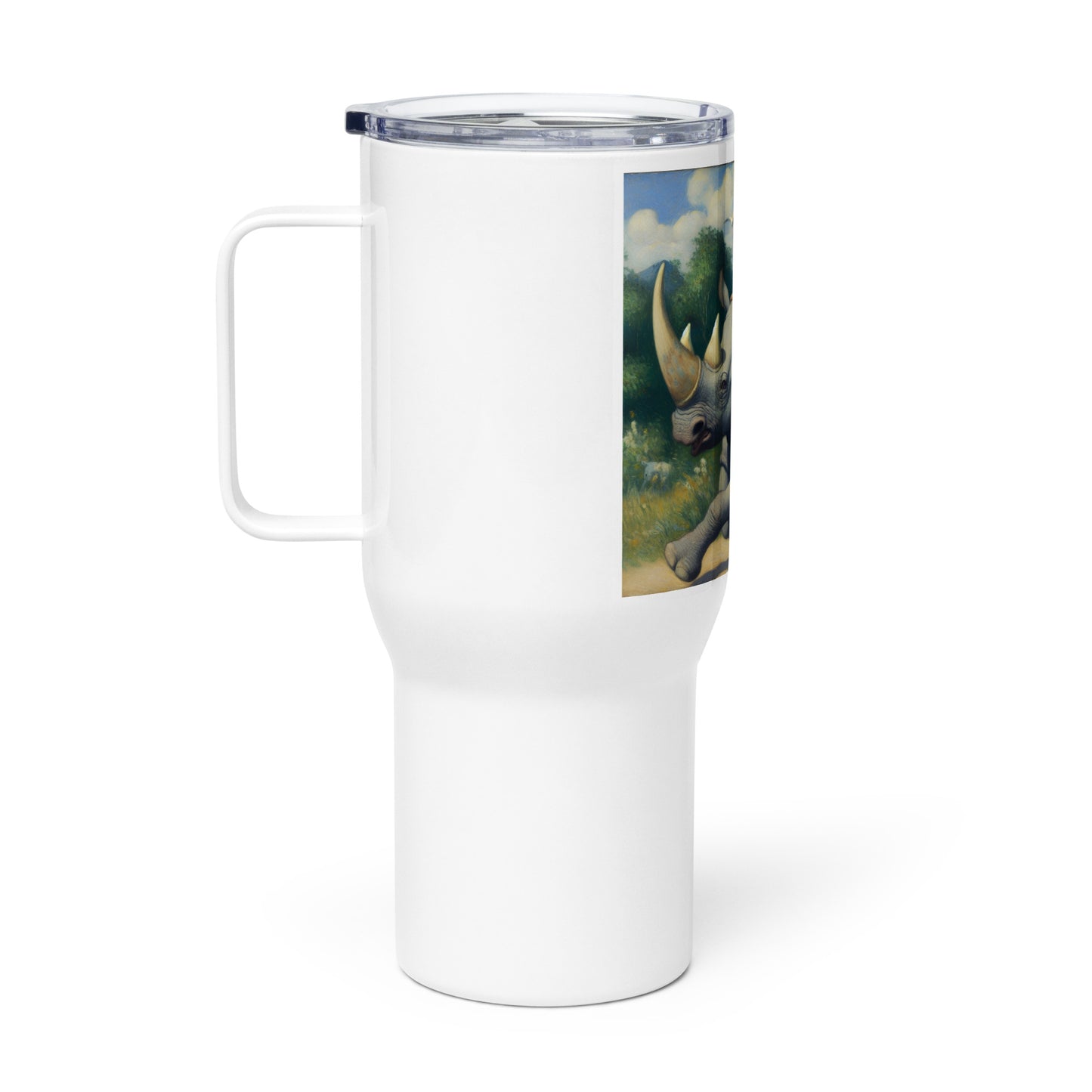 Travel mug with a handle